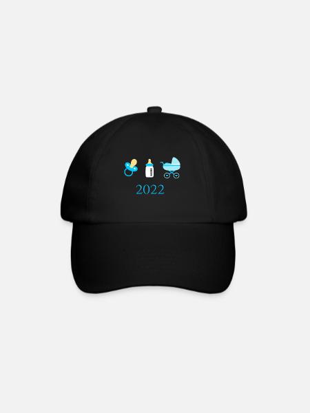 Baby 2022 Geburt Familie - Baseballkappe - Schwarz/Schwarz
