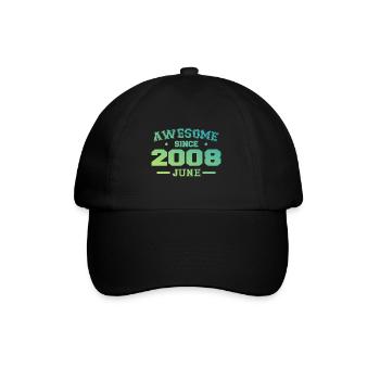 June 2008 Birthday Year 2008 June Gift 2008 - Baseball Cap - black/black - Front