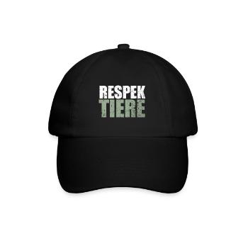 Ich Respektiere Tiere Tierschutz Vegan - Baseballkappe - Schwarz/Schwarz - Vorne
