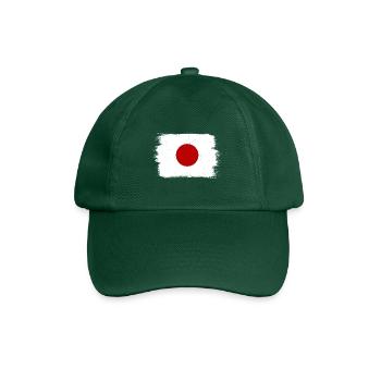Japan Flag Used Look Nihon Japanese Flag - Baseball Cap - bottle green - Front