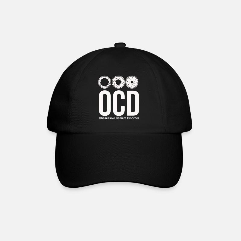 ocd photographer funny - Baseball Cap - black/black