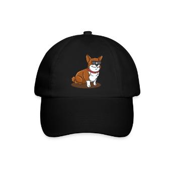 Cool Corgi avec lunettes de soleil Cadeau Drôle - Casquette classique - noir/noir - Devant