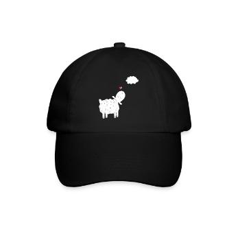 Schaf Mit Wolke In Love I Verliebt Schafe Geschenk - Baseballkappe - Schwarz/Schwarz - Vorne