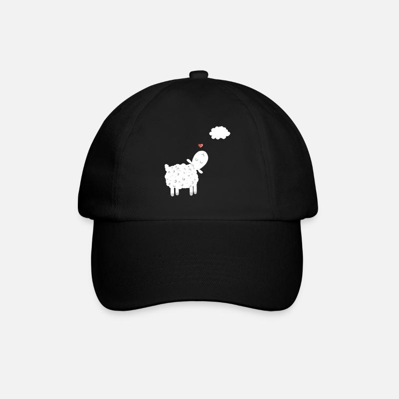 Schaf Mit Wolke In Love I Verliebt Schafe Geschenk - Baseballkappe - Schwarz/Schwarz