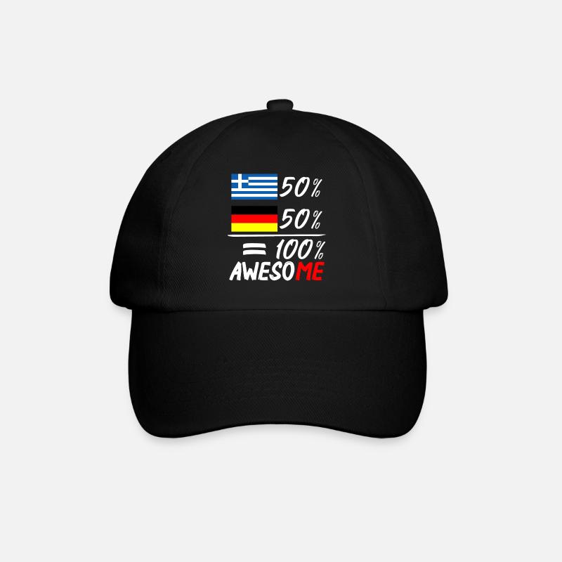 50% Griechisch 50% Deutsch - Baseballkappe - Schwarz/Schwarz