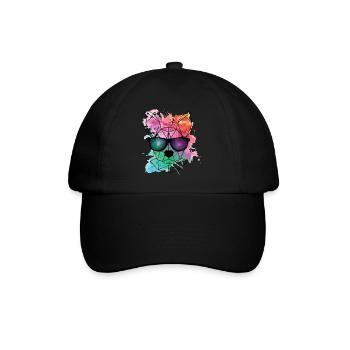 French Bulldog Origami Style - Baseball Cap - black/black - Front