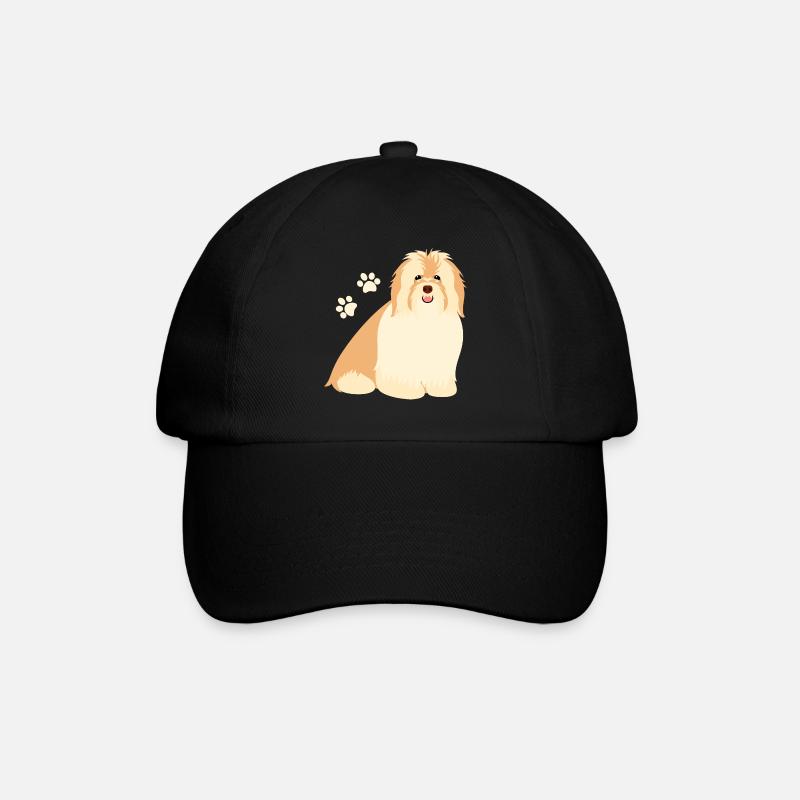 Glücklicher Havaneser Hund - Baseballkappe - Schwarz/Schwarz