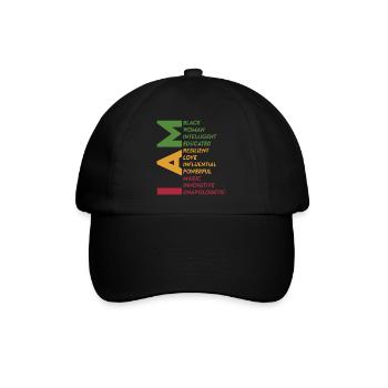 Ich bin eine farbige Frau, intelligent, gebildet - Baseballkappe - Schwarz/Schwarz - Vorne