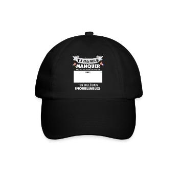Départ en retraite cadeau pour mon collègue - Casquette classique - noir/noir - Devant
