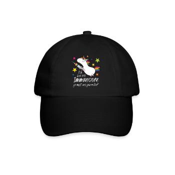 Einhorn Immunicorn geimpft und geboostert - Baseballkappe - Schwarz/Schwarz - Vorne