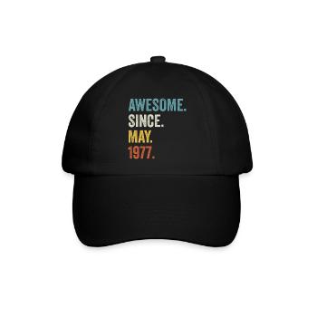 Awesome Since May 1977 45th Birthday - Baseball Cap - black/black - Front