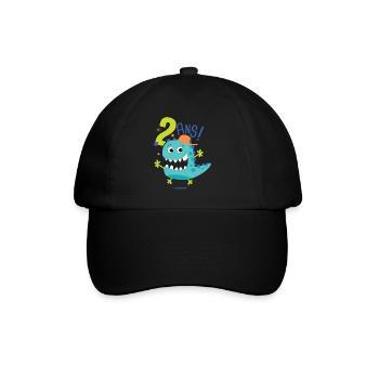 j'ai 2 ans Cadeau anniversaire 2 ans dinosaure - Casquette classique - noir/noir - Devant