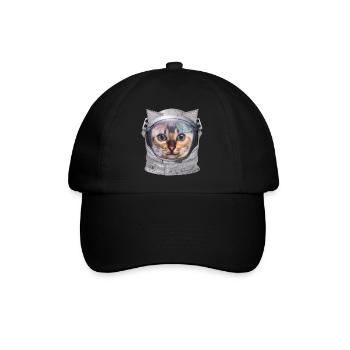 Cat astronaut in space for cat lovers - Baseball Cap - black/black - Front