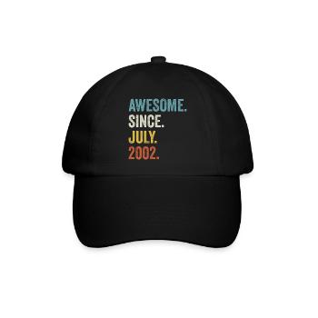 20 Years Old Awesome Since July 2002 20th Birthday - Baseball Cap - black/black - Front