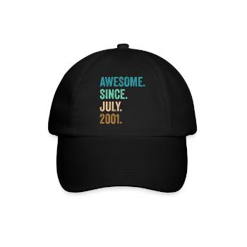 21 Years Old Awesome Since July 2001 21st Birthday - Baseball Cap - black/black - Front