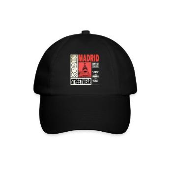 Madrid Spain City Skyline Holiday Home Love - Baseball Cap - black/black - Front