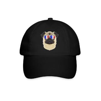 Pug France Sunglasses I French Flag - Baseball Cap - black/black - Front