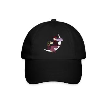 Halloween Katze Hexe - Baseballkappe - Schwarz/Schwarz - Vorne