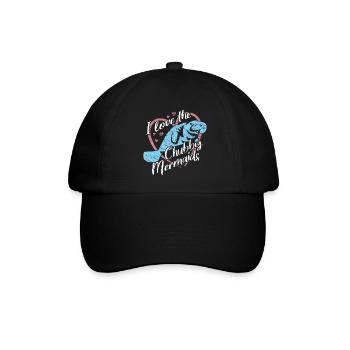 Ich liebe Manatees, Dugongs. Farbenfrohes Design - Baseballkappe - Schwarz/Schwarz - Vorne