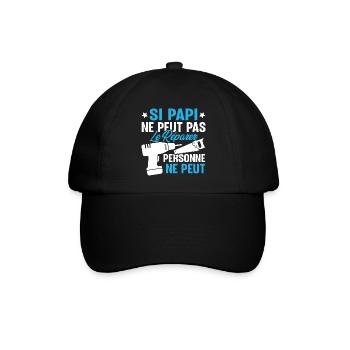 Si Papi ne peut pas le Réparer personne ne peut - Casquette classique - noir/noir - Devant