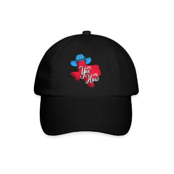 Yee Texas Design für stolze Texaner - Baseballkappe - Schwarz/Schwarz - Vorne