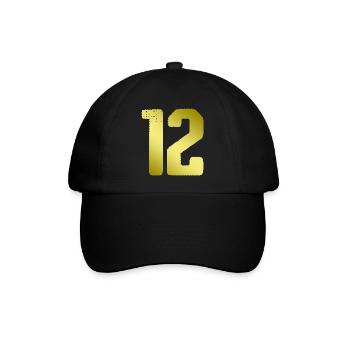 Maillot 12 Numéro - Casquette classique - noir/noir - Devant