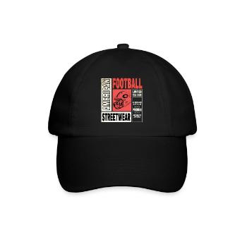 American Football Helm Vintage Retro USA Sport - Baseballkappe - Schwarz/Schwarz - Vorne