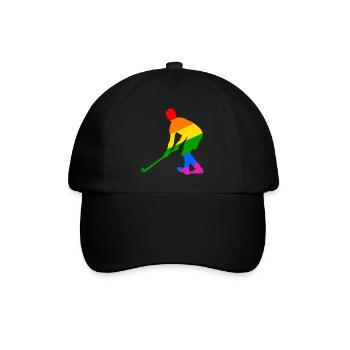 LGBTQ Feldhockeyspieler - Baseballkappe - Schwarz/Schwarz - Vorne