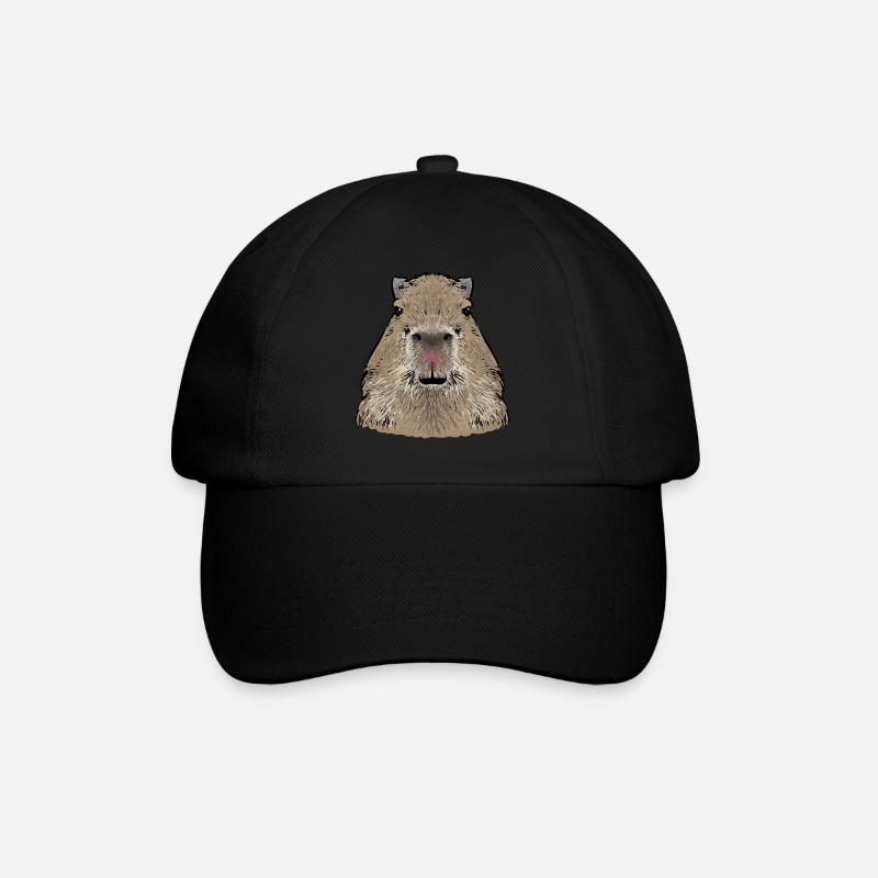 Capybara Nagetier - Baseballkappe - Schwarz/Schwarz