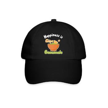 Glück ist Chips + Guacamole - Baseballkappe - Schwarz/Schwarz - Vorne
