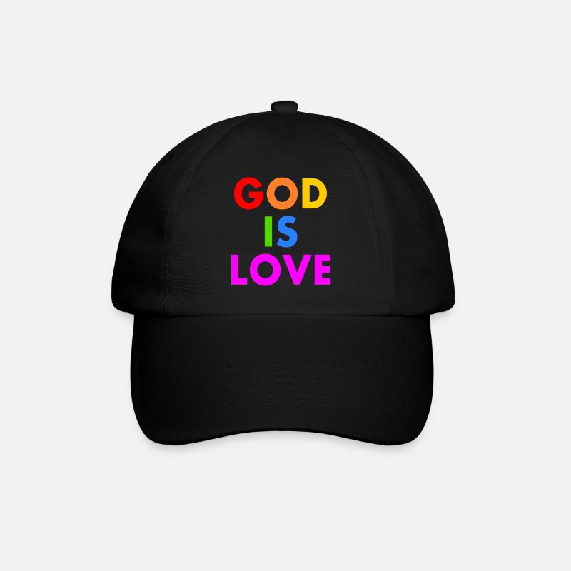 God is love - Baseballkappe - Schwarz/Schwarz