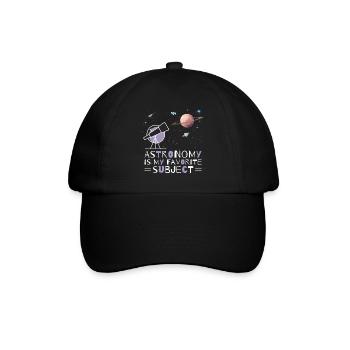 Astronomie, mein Lieblingsthema, Weltraumteleskop - Baseballkappe - Schwarz/Schwarz - Vorne