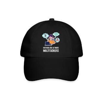 Multitasking-Design zum Muttertag - Baseballkappe - Schwarz/Schwarz - Vorne