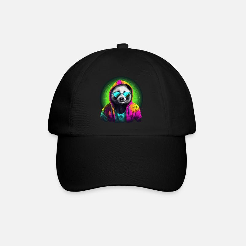 Pandabär Sonnenbrille Bambus Cooler Panda - Baseballkappe - Schwarz/Schwarz