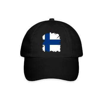 Finland Flag Suomi Finnish Flag Used Look - Baseball Cap - black/black - Front