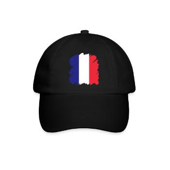 Frankreich Flagge Used Look Französische Fahne - Baseballkappe - Schwarz/Schwarz - Vorne