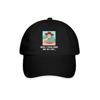 Diät in Texas Design für stolze Texaner - Baseballkappe - Schwarz/Schwarz - Vorne