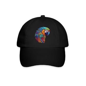 Papageien-Ara - Baseballkappe - Schwarz/Schwarz - Vorne