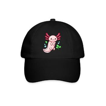 White Albino Axolotl Design for Axolotl Lovers - Baseball Cap - black/black - Front