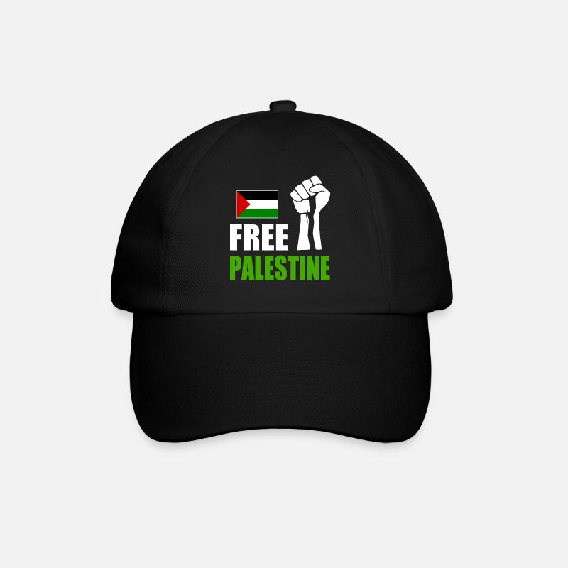 Free palestine - Baseballkappe - Schwarz/Schwarz