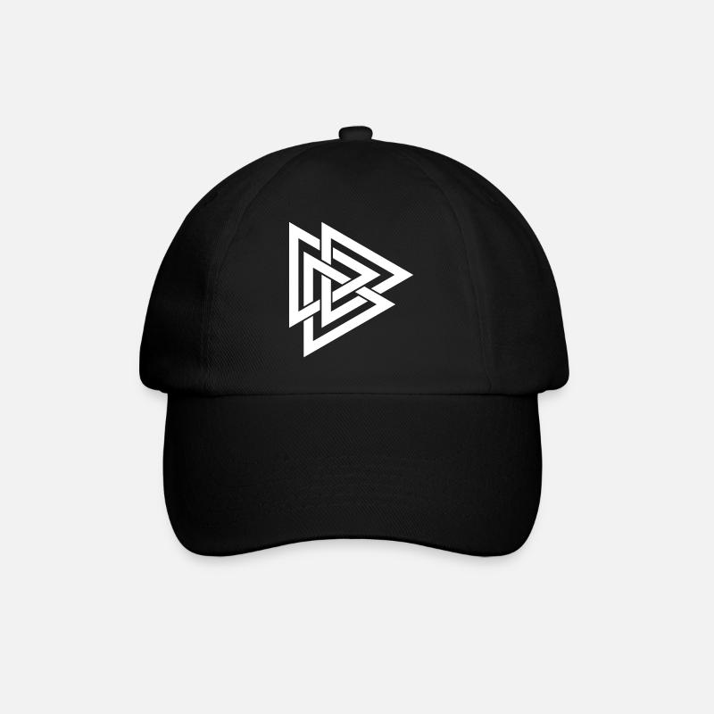 Norwegisches Symbol -FRONT - Baseballkappe - Schwarz/Schwarz