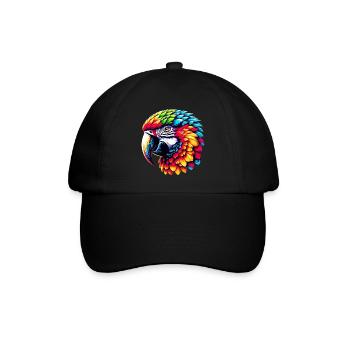 Papagei - Baseballkappe - Schwarz/Schwarz - Vorne