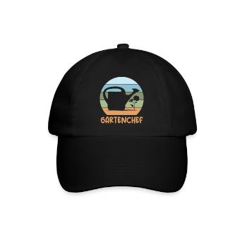 chef de jardin, jardinier, rétro, arrosoir, fleurs, plante - Casquette classique - noir/noir - Devant