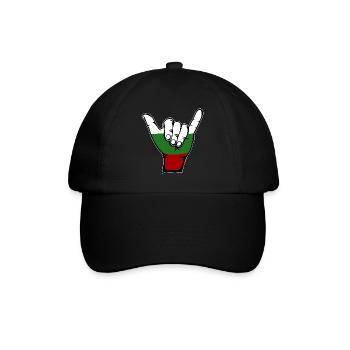 Bulgarien Flagge Surfing Symbol - Baseballkappe - Schwarz/Schwarz - Vorne