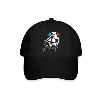 Soccer France Team Ball Explosion Symbol Logo - Baseball Cap - black/black - Front