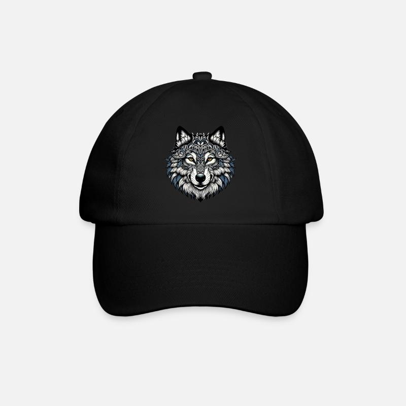 Wolf - Baseballkappe - Schwarz/Schwarz