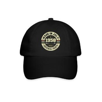 Juillet 1958 Cadeau d’anniversaire 1958 I Made in July - Casquette classique - noir/noir - Devant