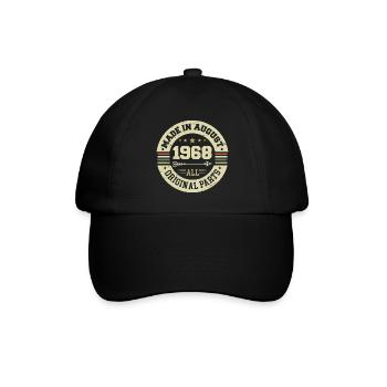 August 1968 Birthday present August 1968 August - Baseball Cap - black/black - Front