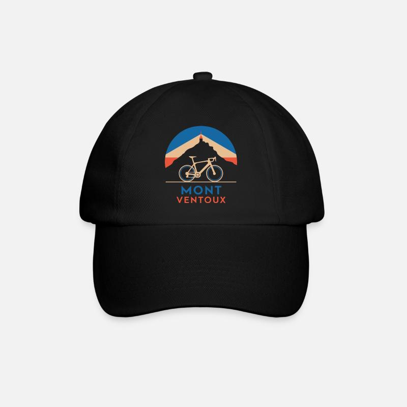 Mont Ventoux with a bike - Baseball Cap - black/black