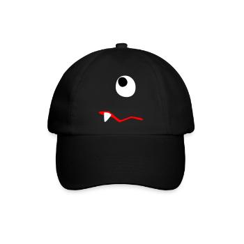 Monster Halloween traurig Comic Zombie Zahn Zyklop - Baseballkappe - Schwarz/Schwarz - Vorne